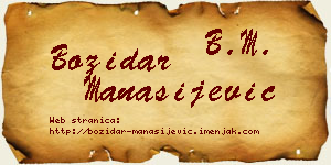 Božidar Manasijević vizit kartica